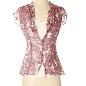 Short Sleeve Banana Republic Paisley Top Size Small